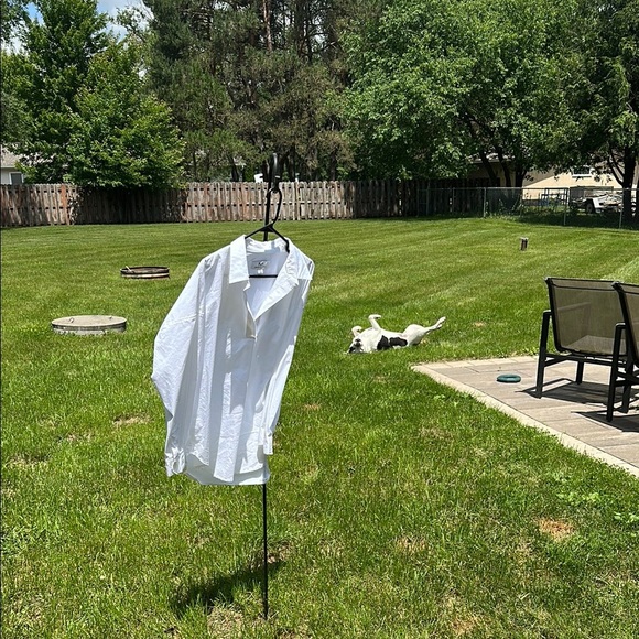 Magaschoni Women's Blouse White Oversized Long Sleeve Blouse Worn 1X Large EUC - Picture 2 of 13